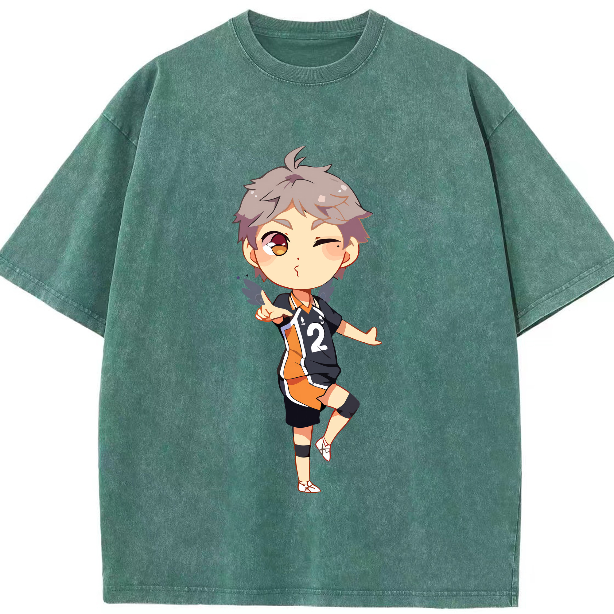 （画像用） ハイキュー!! Haikyu!! 綿100% ヴィンテージ風 半袖Tシャツ（フロントプリント）